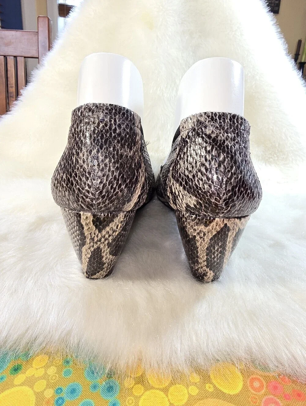 BCBGeneration Nalisa Women’s Snake-Print Wedge Pumps - Black/Gray